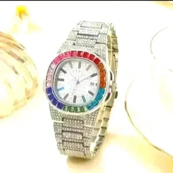 Colorful Rhinestone watch and bracelet set - Picture 2 of 6